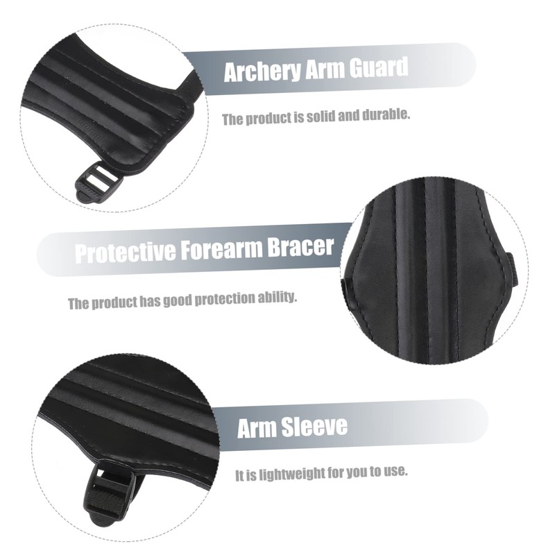 BESPORTBLE 3pcs Fashion Pu Leather Archery Arm Guard Safe Strap