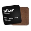 Hiker Square Coaster - Hiking Walk Sport Fan Dictionary Regular