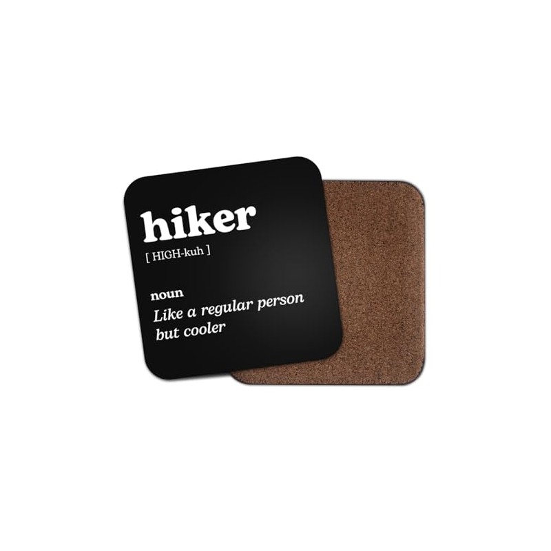 Hiker Square Coaster - Hiking Walk Sport Fan Dictionary Regular