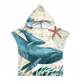Proumhang Children's Surf Poncho Bath Poncho Microfibre Bathrobe Beach Towel Terry Cloth Changing Coat Water Sports Poncho Girls Boys 60 cm x 75 cm, Style 27