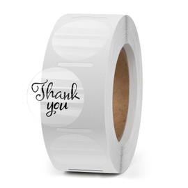 YIKIADA Clear Thermal Labels Vinyl 1 Inch Self-Adhesive Round Stickers Circle Roll Waterproof Printer Decals Package Seal for QR Code Envelope Office Retail Home 500 PCS