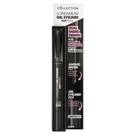 Collection Cosmetics Fast Stroke Gel Eyeliner & Brush Duo, Ultra-pigmented, Waterproof, Black
