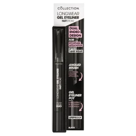 Collection Cosmetics Fast Stroke Gel Eyeliner & Brush Duo, Ultra-pigmented, Waterproof, Black