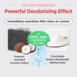 JAYU PET Cat Litter Deodorizer 14oz (400g) - Cat, Kitten Litter Odors Control, Charcoal and Backing Soda, Comforatble Phytoncide Scent