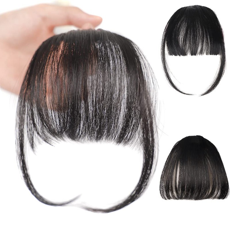 2 Piezas Extensión de Flequillo,Fleco Postizo Cabello Natural, Flequillo de