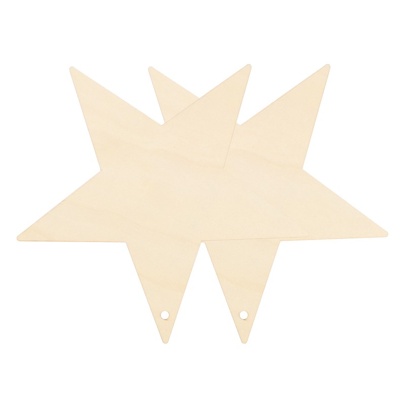 8Pcs Wooden Star Ornaments Blank Unfinished Small Christmas Tree Hanging