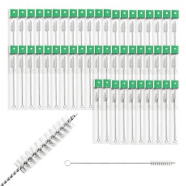 ZXMOBY 50 Pcs Tracheostomy Cleaning Brushes, 7.8 Inch Bendable Trach Tube Brush with Nylon Bristles (10mm/0.3in Diameter) for Tracheostomy Supplies Cleaning Pipe, and Tubes
