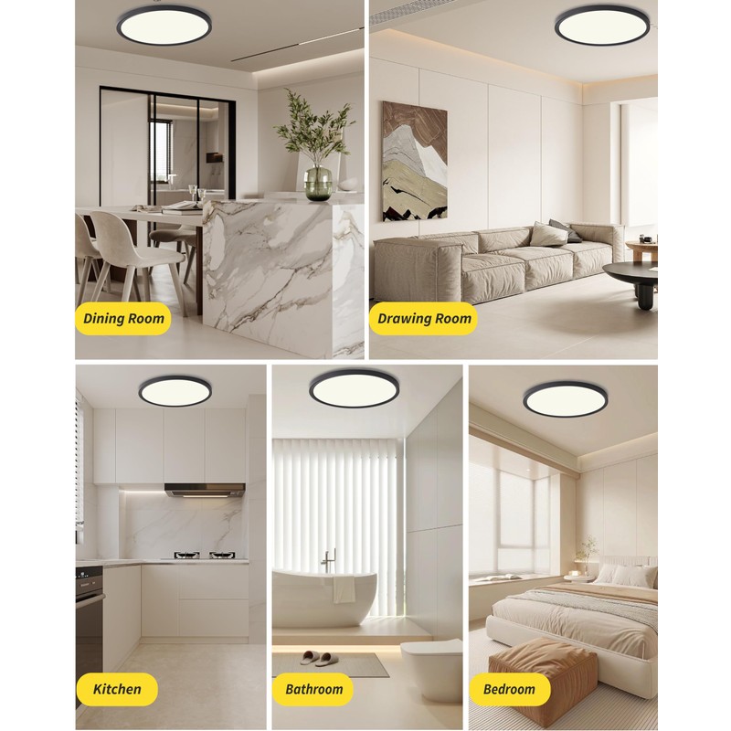 Flush Mount Led Ceiling Light,Round 12 Inch 24w 2520lm led