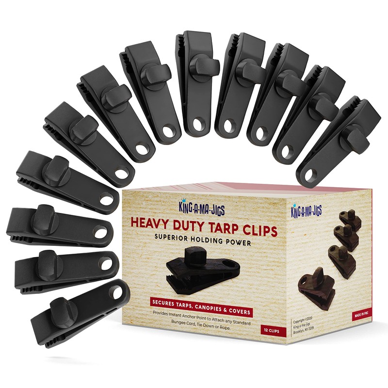 12 Pack - Tarp Clips Heavy Duty Lock Grip -