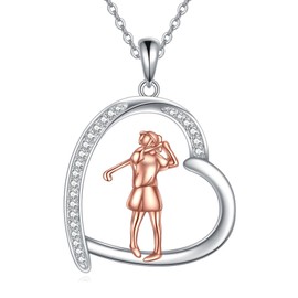 VONALA Golf Necklace 925 Sterling Silver Sports pendant Jewelry Gifts for women Golf Lovers