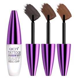 Easy Peel off Eyebrow Gel, Qiciy Eyebrow Gel Easy Peel Off, Peel Off Eyebrow Waterproof & Sweatproof for All Skin Types (All)