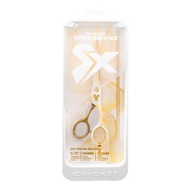 Cricket Shear Xpressions Ebb & Flow 5.75” Professional Stylist Hair Cutting Scissors, Japanese Stainless Steel Shears, Day Dream Believer (Gold, Ivory, High Polished Gold & Glitter)