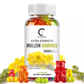 3X Mullein Leaf Gummies 2000mg Support Respiratory System Health Lung Cleansing