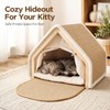 Large Wood Cat House for Indoor Cats - Cute Cat