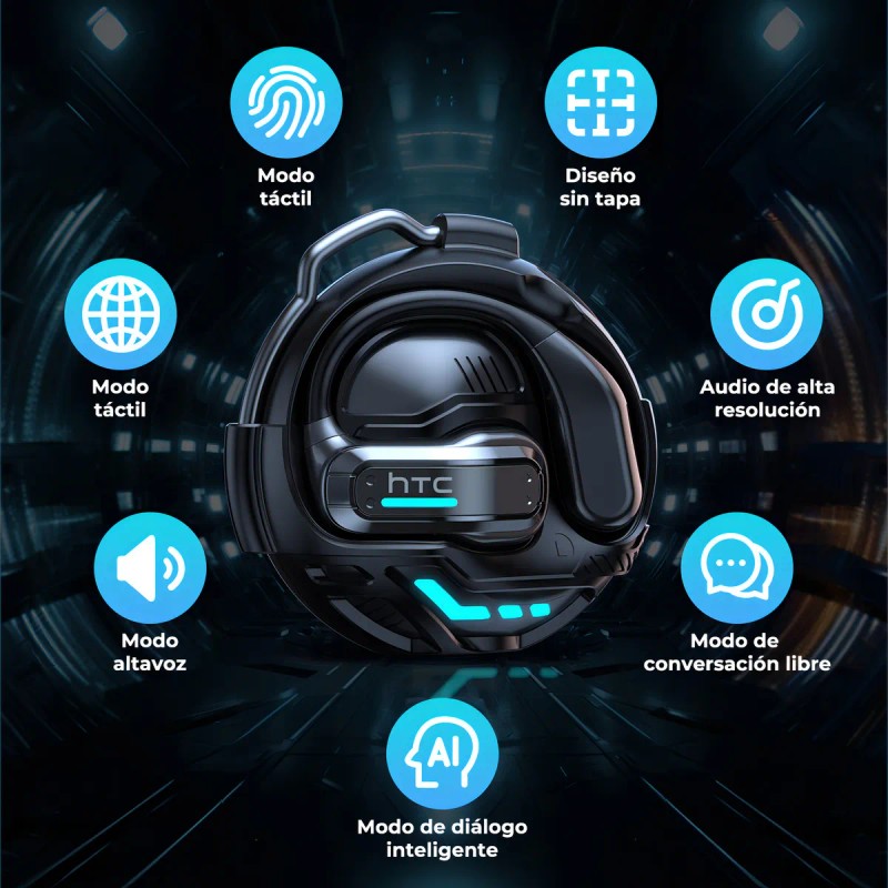Audfonos Inalambricos Htc Ne02 IA Traduccin Bt6.0 Ows Auriculares Luz