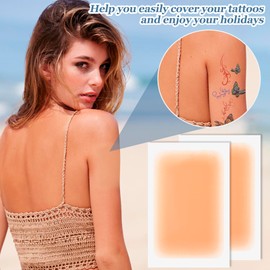 PAGOW PAGOW 4 Pcs Tattoo Cover Up Tape, Waterproof Ultra Thin Scar Patch, Invisible Sweatproof Concealer Sticker, Breathable Skin Cover Up Pad for Tattoo, Scar, Birthmarks, Dark Spots (Fair Skin)