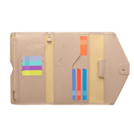 ZOPPEN Multi-Purpose RFID Blocking Travel Passport Wallet for Women (Ver.4) Tri-fold Document Organizer Holder, Hazelnut