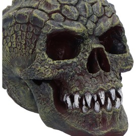 Nemesis Now Reptillian Skull Ornament, Resin, Green, 13cm