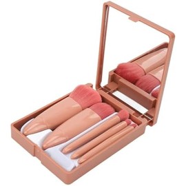 TOPINCN Juego de Brochas de Maquillaje de Viaje de 5 Piezas, Mini Kit de Brochas Cosméticas de Función Completa Sombra de Ojos Profesional Brocha