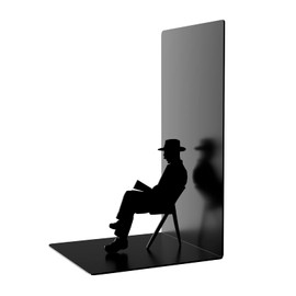 I-TOTAL® - Cute Metal Book Stand Bookends Bookends Bookends for Shelf Table (Reading Man)