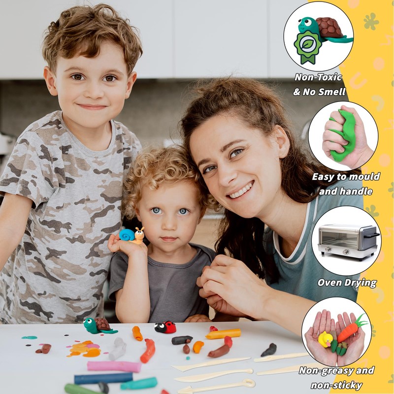 285 Pcs Polymer Clays 120 Colors Modeling Clay for Kids