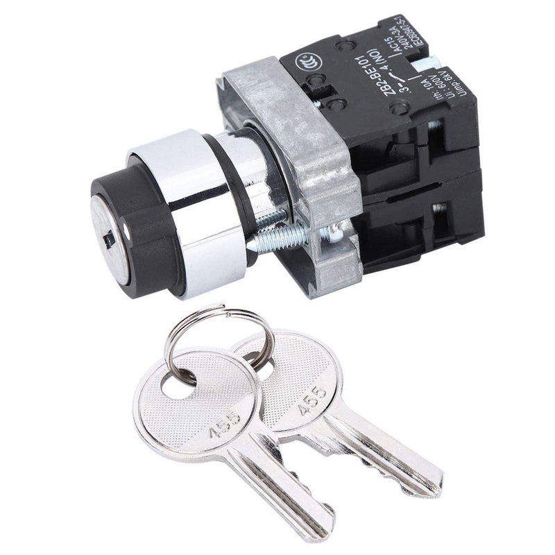 2 Position Key Switch ZB2-BE101 Self-Resetting Power Locking Conversion Twist