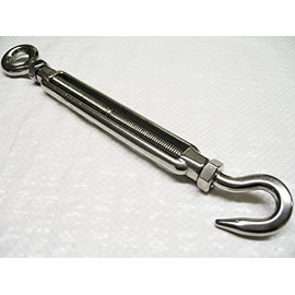 M4 6MM Eye Stainless Steel Turnbuckle Hook Eye - 4MM Straining Screw Barrel Open Body Strainer