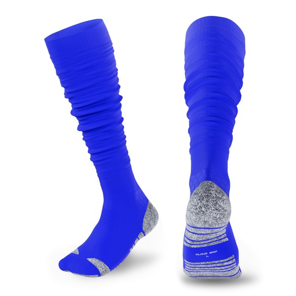 KUTFTBL Pre-Scrunched Football Socks with Built-In Elastic Bands, Moisture-Wicking Performance