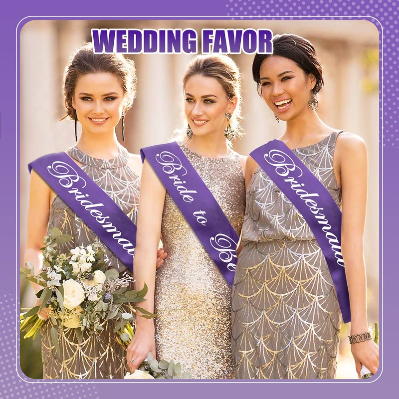 ORYOUGO Purple Bachelorette Party Bride to Be Satin Sash Bridal