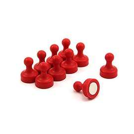 High Power Red Skittle Magnet for Fridge, Office, Whiteboard, Noticeboard, Filing Cabinet - 19mm dia x 25mm tall - Pack of 10