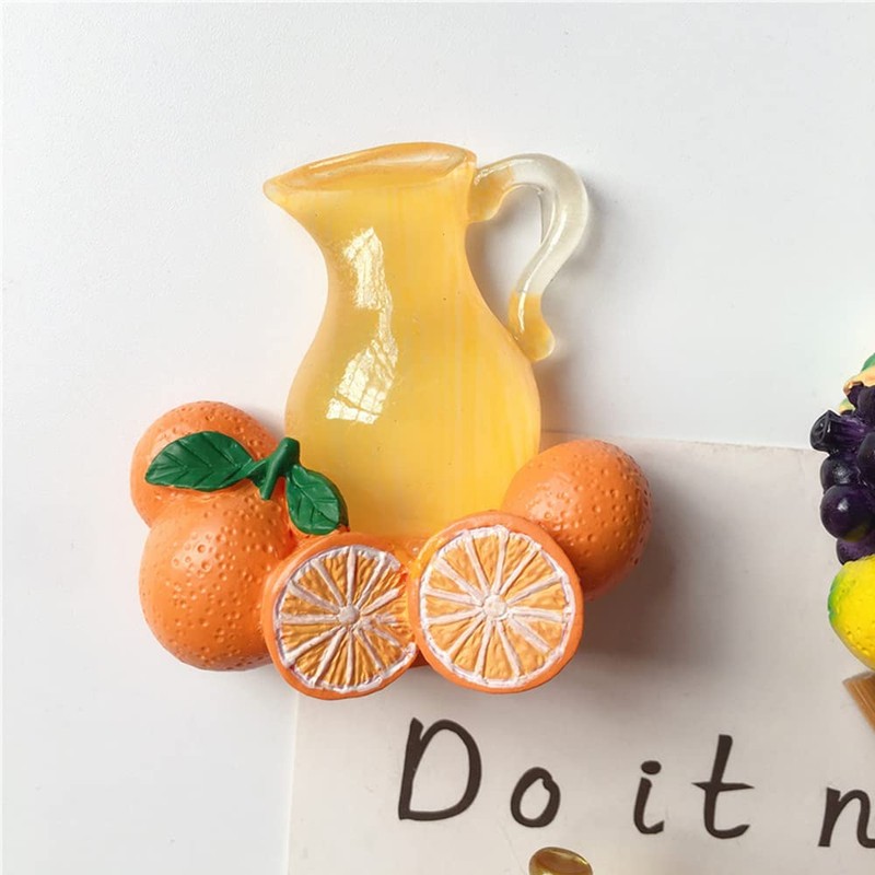 Orange Juice Shaped Fridge Magnet, Fruit Juice Creative Refrigerator Magnet,