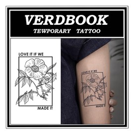 VERDBOOK Waterproof Temporary Tattoos: 2-Sheet Tattoo Kit with Realistic Body Stickers, Semi-Permanent Tattoos for Adults Lasting 7-15 Days – Safe for Men & Women, Framed Bloom​