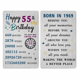 55th Birthday Card for Women Men 1969- Happy 55 Year Birthday Gifts for Female Male Him Her