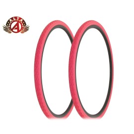ALTA 2 ALTA BICYCLE WIRE BEAD 700 x 35c DURABLE PINK TIRES CORDOBA SEMI-SLICK TREAD.