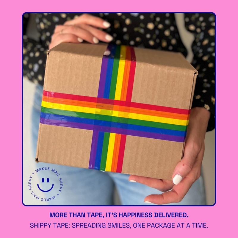 Rainbow Packing and Shipping Tape, Decorative Cute Fun Printed Packaging