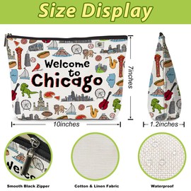 Chicago Lover Gifts Makeup Bag Cosmetic Bag Girls Trip Gifts Favors Girls Weekend Gifts Chicago Travel Souvenir Merch Birthday Friendship Gifts for Women Chicago Lovers Daughter Birthday Christmas