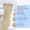 DOORES Microlinks Remy Hair Extensions, Dark Blonde Highlighted Bleach Blonde
