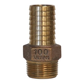 Merrill MFG No-Lead Bronze Adapter Inch Brass Male Adapter, Connects Submersible Pumps to Flexible Pipe, Threaded and Barbed NPT, 1"