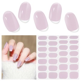 Nagelfolie UV Härtend - 28 Stück Nagelaufkleber Nagelfolien Selbstklebend Gel Nail Strips für UV Lamp Lang Anhaltende Nagellackstreifen Gel-Nagelaufkleber Art Stickers DIY für Damen