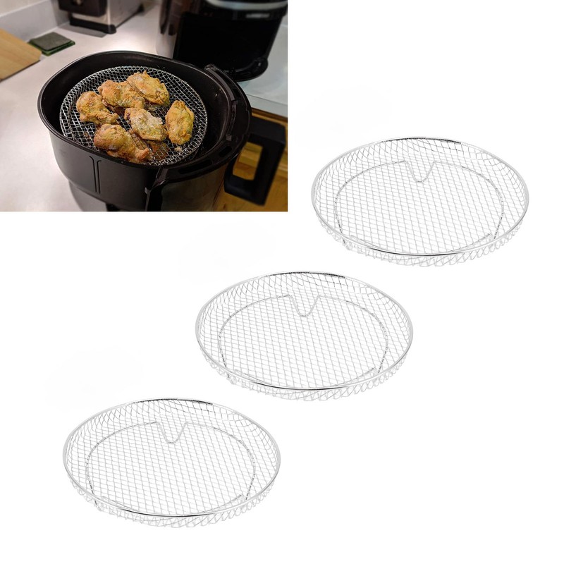 3Pcs Air Fryer Dehydrator Racks Stackable Food Grade Stainless Steel