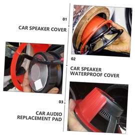 Beatifufu 4pcs Car Speaker Cover Protection Pad for Car Audio Easy Installation Ultra-Thin Design for Enhanced Sound Transmission