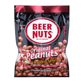 BEER NUTS Original Peanuts | 12 Pack Box - 3 oz. Individual Bags - Sweet and Salty