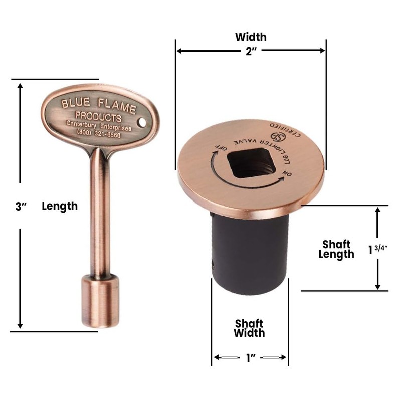 Hearth Products Controls HPC Fire Replacement Flange & Key (UDFK-AC),