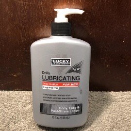 Lucky For Men Daily Lubricating 3 In 1 Lotion, Body, Face & Post Shave, 15oz