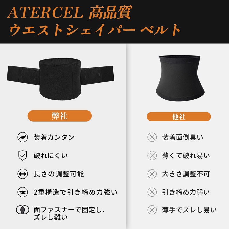 ATERCEL Waist Shaper Belt, Waist Trimmer Belt, Muscle Training, Sweat