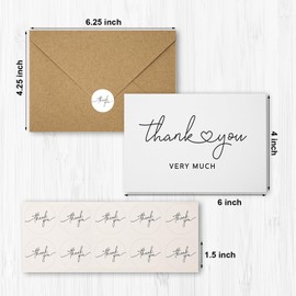 LUTER Pack of 30 Postcards and Envelopes, 10 x 15 cm Thank You Card with Envelope and Seal Stickers, Postcards Blank for Weddings, Baby Showers, Businesses, Graduations