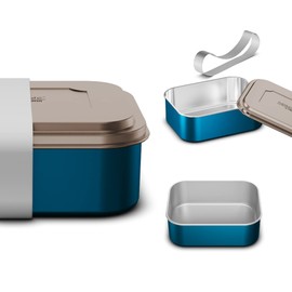 ThermoCafé by THERMOS Sandwich box, 0.80 l, teal, stainless steel lunch box, lunch box for university, school, office, dishwasher safe by Thermos