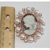 Unbranded Cameo Pearl & Crystal Brooch/ Pin- Multi