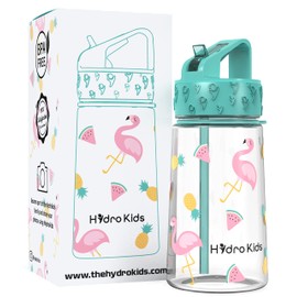 HydroKids Water Bottle with Straw – 400ml BPA Free Kids Water Bottles for School Travel Sports – Leakproof Childrens Drink Bottle for Girls Boys Childs