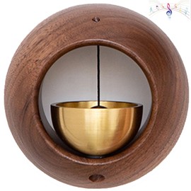 Desricy Shopkeepers Bell for Door Opening Magnetic Wood Doorbell with Brass Bell Door Chime for Entrance, Wall, Store, Wardrobe, Fridge